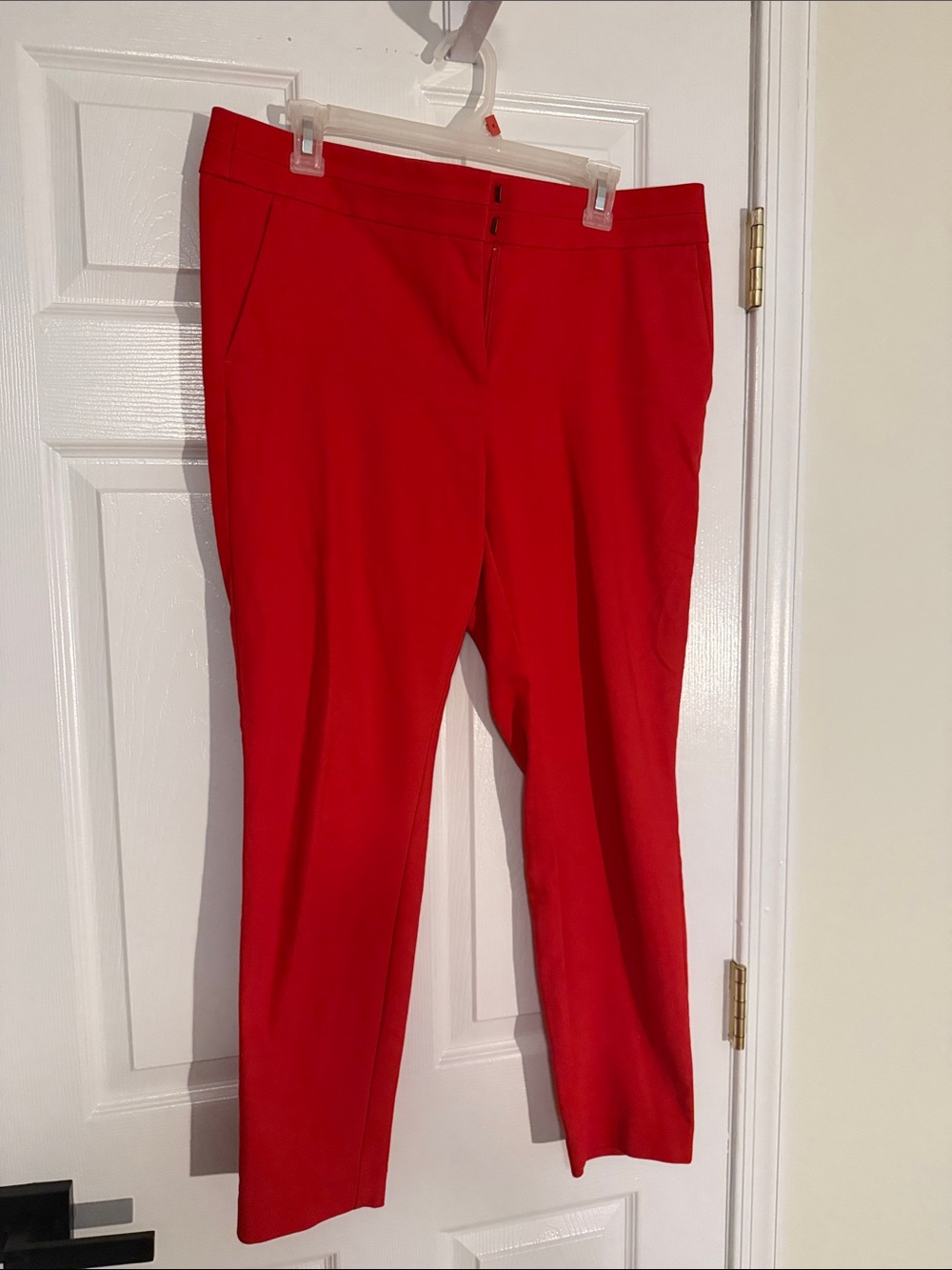 LOFT Bright Red Straight-Leg Dress Pants